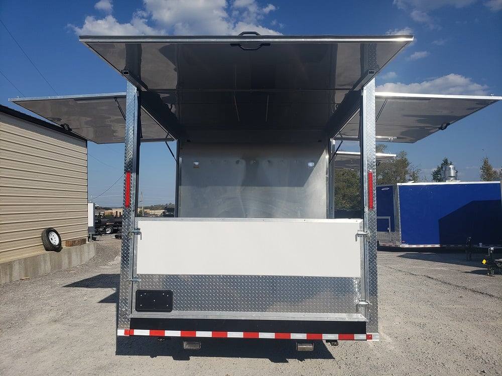 8.5' x 30' White BBQ Porch Concession Food Trailer with Appliances