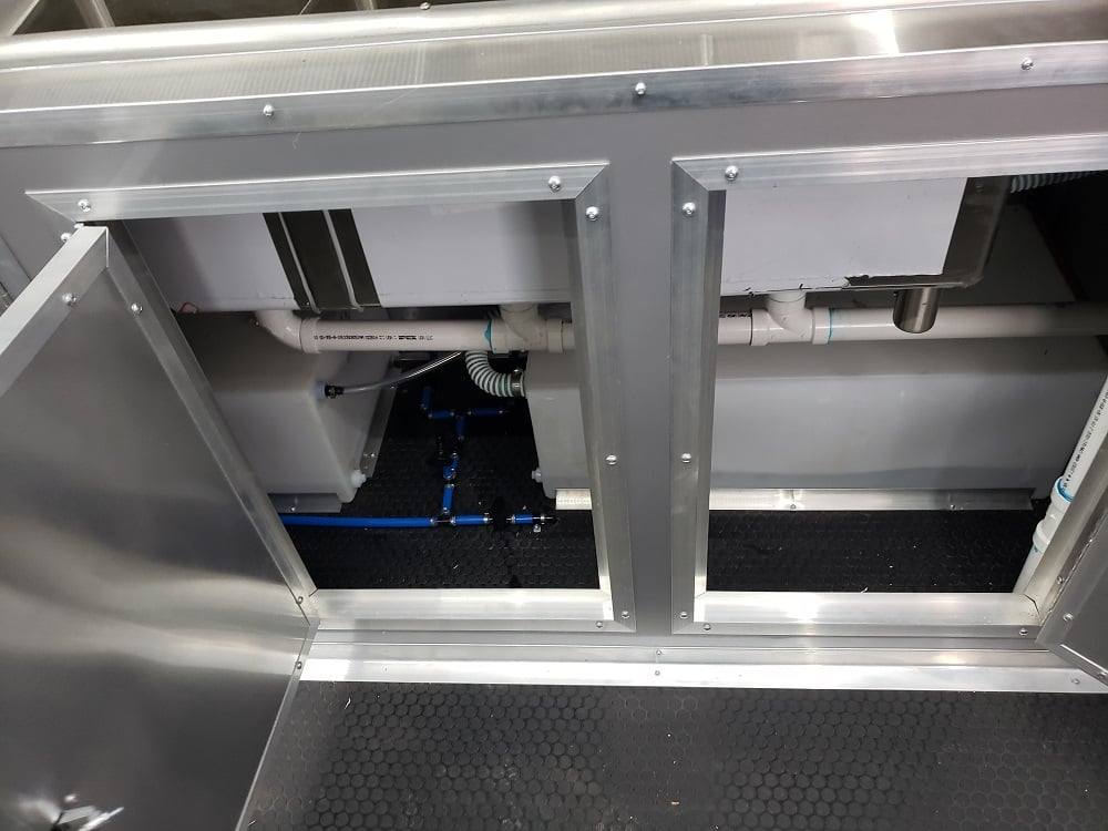 8.5' x 32' Black BBQ Porch Concession Food Trailer with Restroom