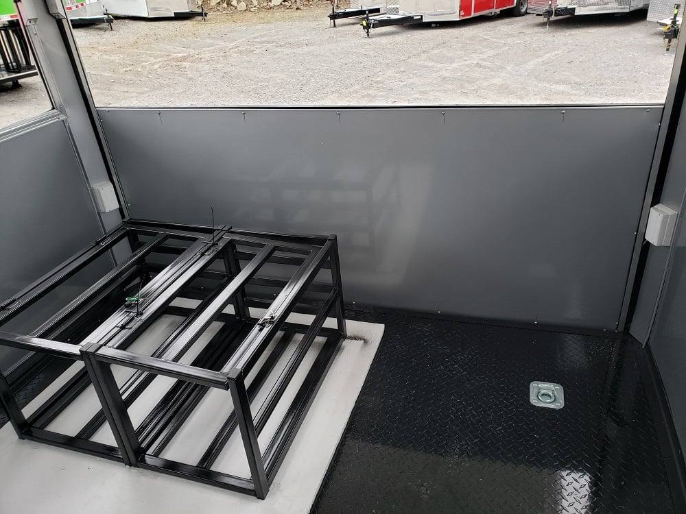8.5' x 32' Black BBQ Porch Concession Food Trailer with Restroom