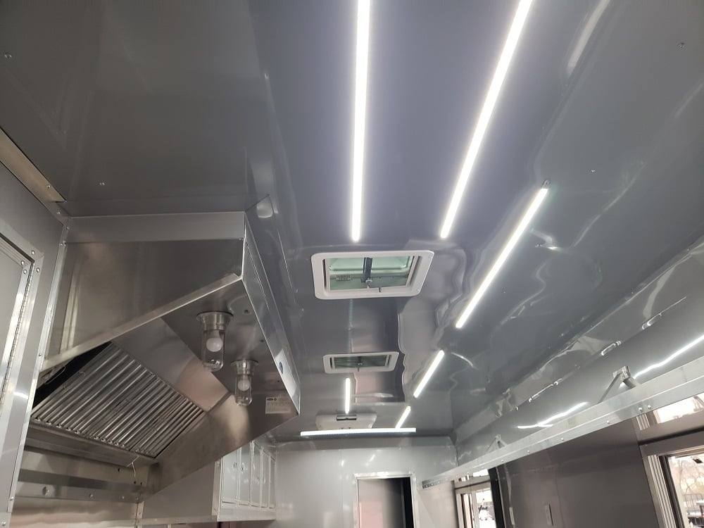 8.5' x 32' Black BBQ Porch Concession Food Trailer with Restroom