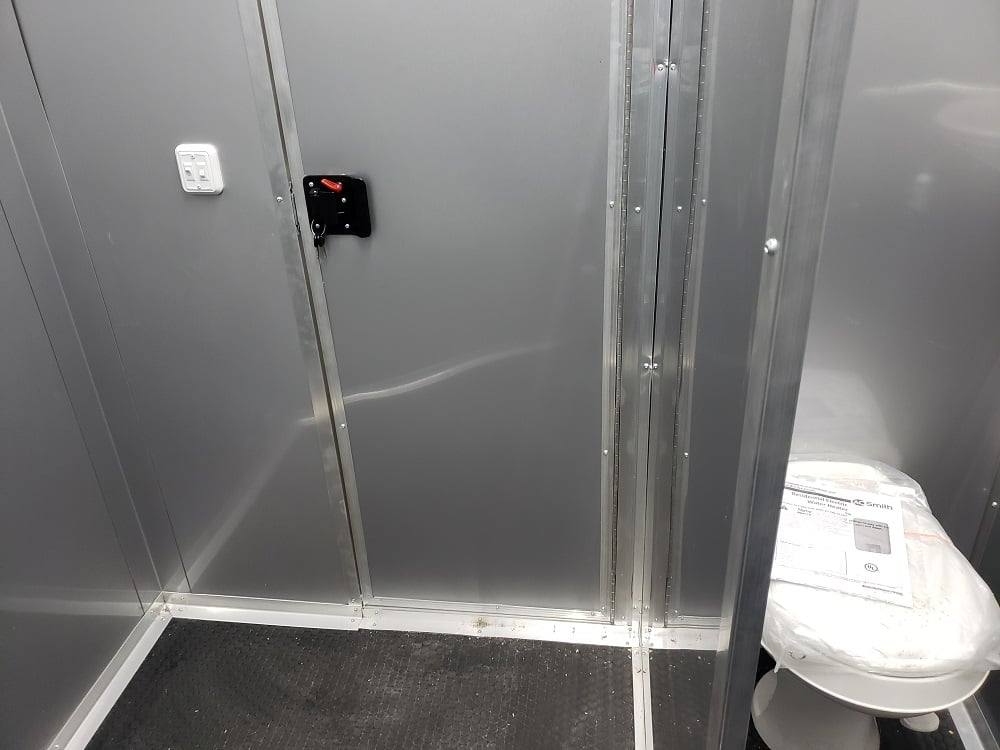 8.5' x 32' Black BBQ Porch Concession Food Trailer with Restroom