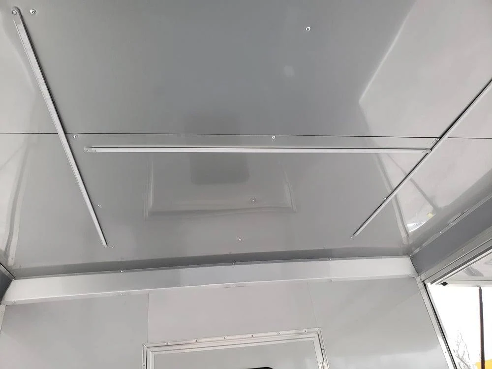 8.5' x 32' Black BBQ Porch Concession Food Trailer with Restroom