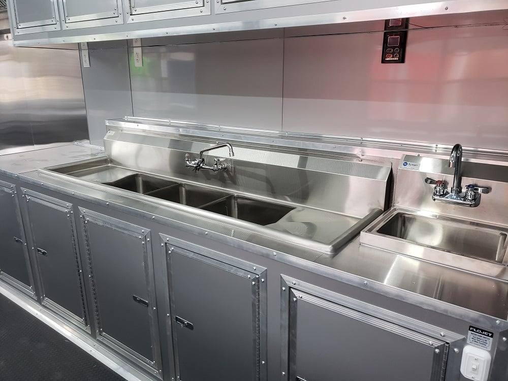8.5' x 32' Black BBQ Porch Concession Food Trailer with Restroom