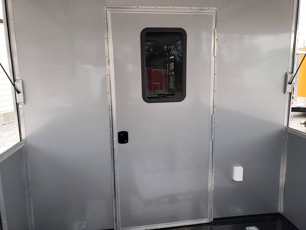8.5' x 32' Black BBQ Porch Concession Food Trailer with Restroom