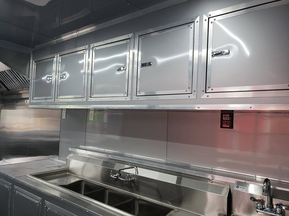 8.5' x 32' Black BBQ Porch Concession Food Trailer with Restroom