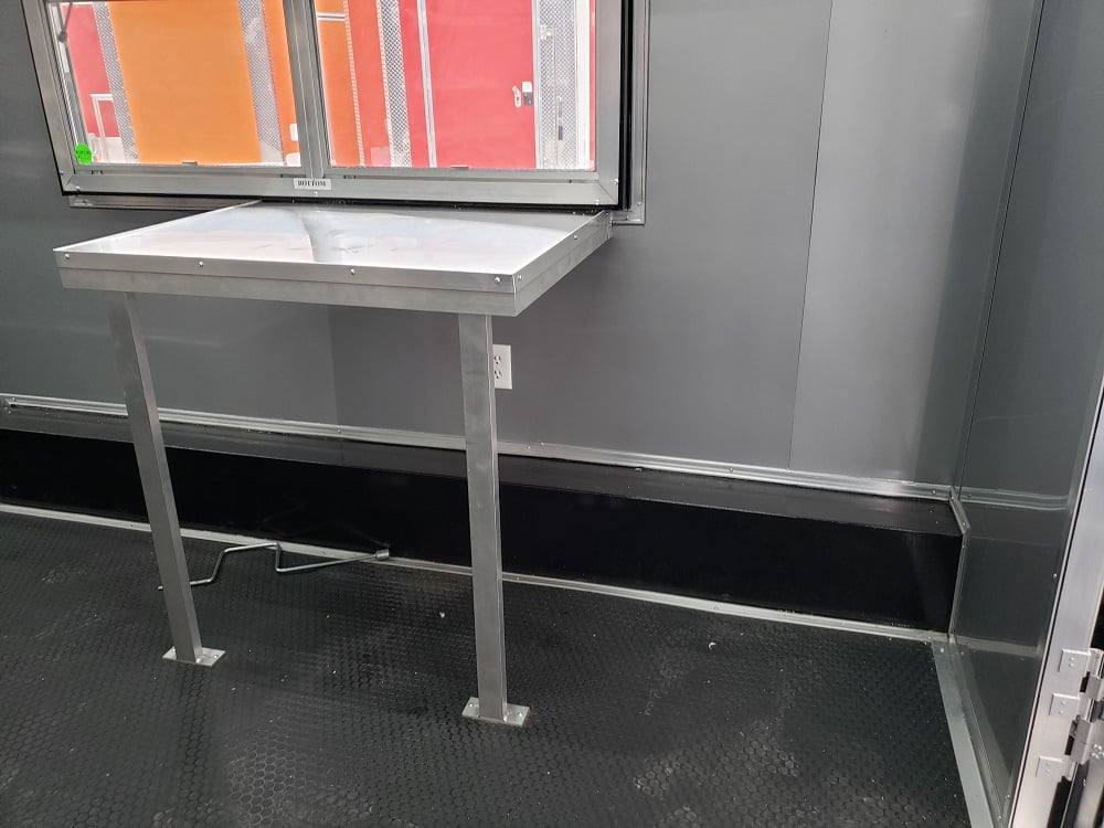 8.5' x 32' Black BBQ Porch Concession Food Trailer with Restroom