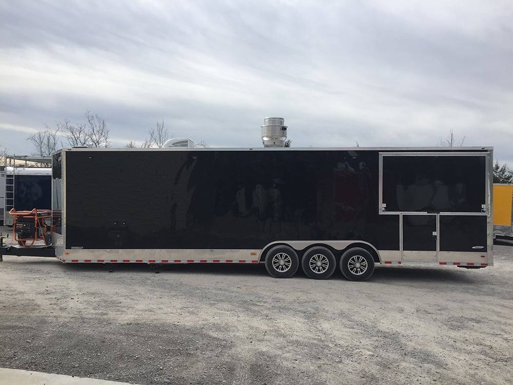 927-8.5-x-32-black-bbq-porch-concession-food-trailer-with-restroom-and-appliances-14.jpg 8.5' x 32' Black BBQ Porch Concession Food Trailer with Restroom and Appliances