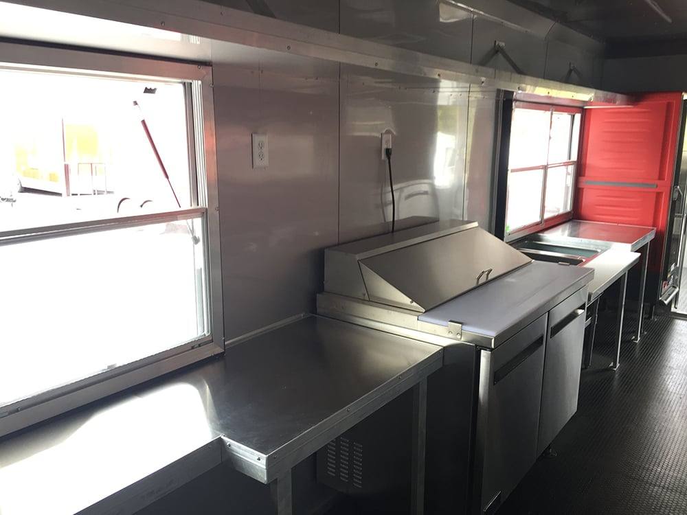 927-8.5-x-32-black-bbq-porch-concession-food-trailer-with-restroom-and-appliances-17.jpg 8.5' x 32' Black BBQ Porch Concession Food Trailer with Restroom and Appliances