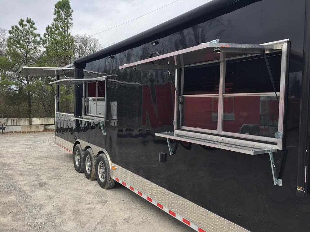 927-8.5-x-32-black-bbq-porch-concession-food-trailer-with-restroom-and-appliances-19.jpg 8.5' x 32' Black BBQ Porch Concession Food Trailer with Restroom and Appliances