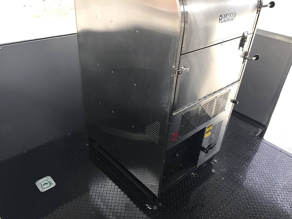 927-8.5-x-32-black-bbq-porch-concession-food-trailer-with-restroom-and-appliances-20.jpg 8.5' x 32' Black BBQ Porch Concession Food Trailer with Restroom and Appliances
