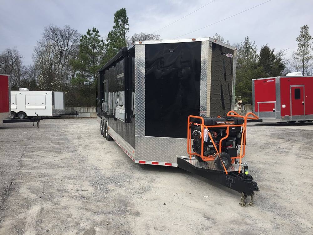 927-8.5-x-32-black-bbq-porch-concession-food-trailer-with-restroom-and-appliances-22.jpg 8.5' x 32' Black BBQ Porch Concession Food Trailer with Restroom and Appliances