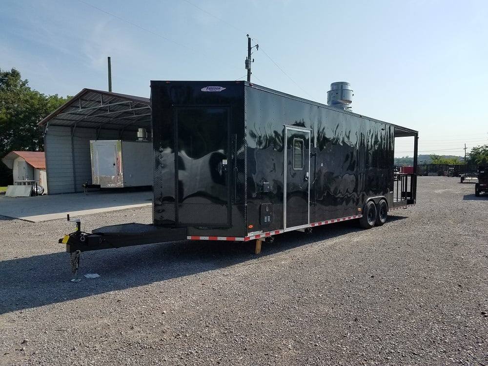 928-8.5-x-32-black-on-black-bbq-porch-concession-food-trailer-14.jpg 8.5' x 32' Black on Black BBQ Porch Concession Food Trailer
