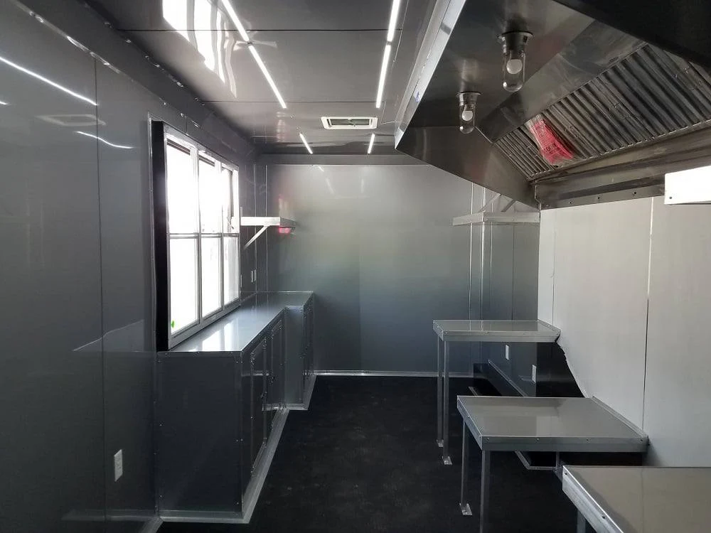 928-8.5-x-32-black-on-black-bbq-porch-concession-food-trailer-2.webp 8.5' x 32' Black on Black BBQ Porch Concession Food Trailer