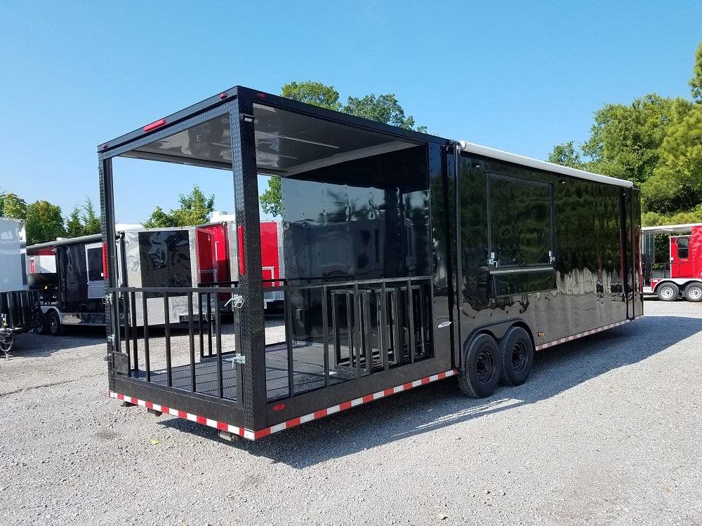 928-8.5-x-32-black-on-black-bbq-porch-concession-food-trailer-21.jpg 8.5' x 32' Black on Black BBQ Porch Concession Food Trailer