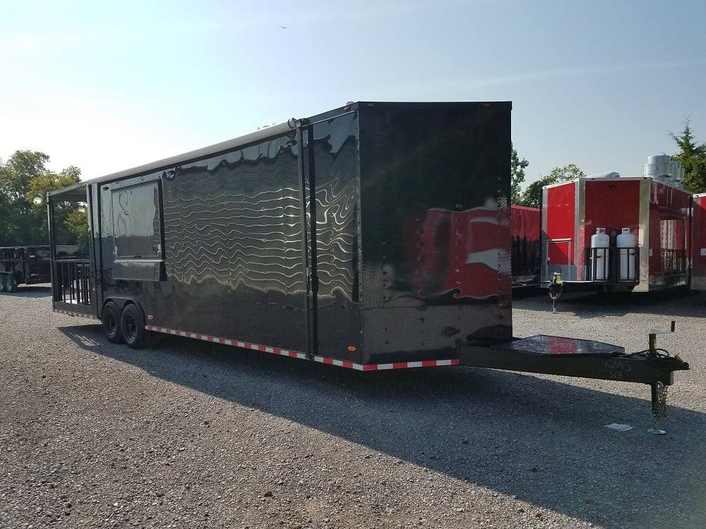 928-8.5-x-32-black-on-black-bbq-porch-concession-food-trailer-24.jpg 8.5' x 32' Black on Black BBQ Porch Concession Food Trailer