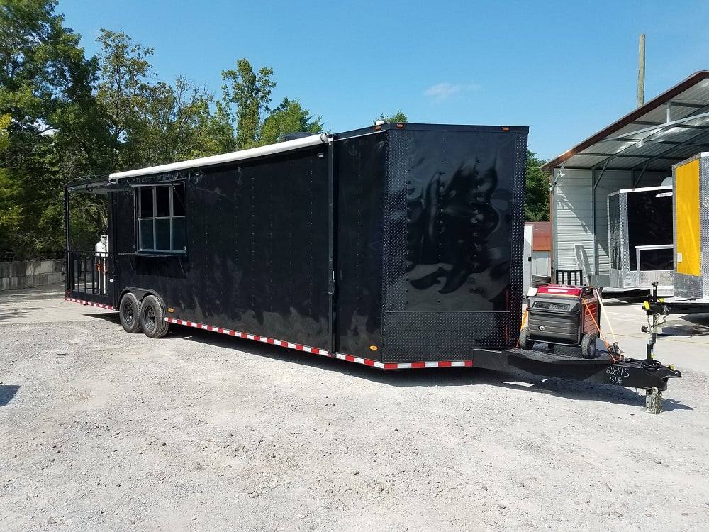 929-8.5-x-32-black-on-black-bbq-porch-concession-food-trailer-with-appliances-18.jpg 8.5' x 32' Black on Black BBQ Porch Concession Food Trailer With Appliances