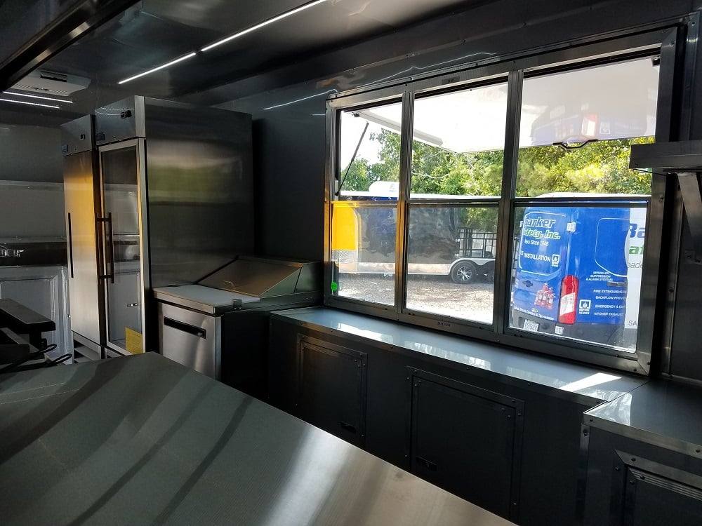 929-8.5-x-32-black-on-black-bbq-porch-concession-food-trailer-with-appliances-19.jpg 8.5' x 32' Black on Black BBQ Porch Concession Food Trailer With Appliances