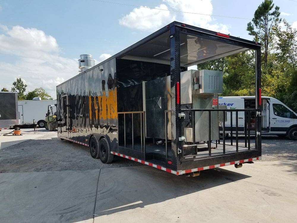 929-8.5-x-32-black-on-black-bbq-porch-concession-food-trailer-with-appliances-22.jpg 8.5' x 32' Black on Black BBQ Porch Concession Food Trailer With Appliances