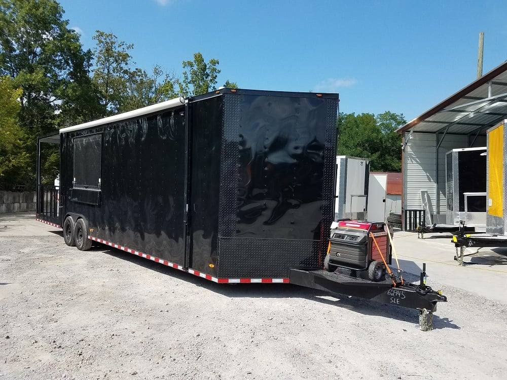 929-8.5-x-32-black-on-black-bbq-porch-concession-food-trailer-with-appliances-9.jpg 8.5' x 32' Black on Black BBQ Porch Concession Food Trailer With Appliances