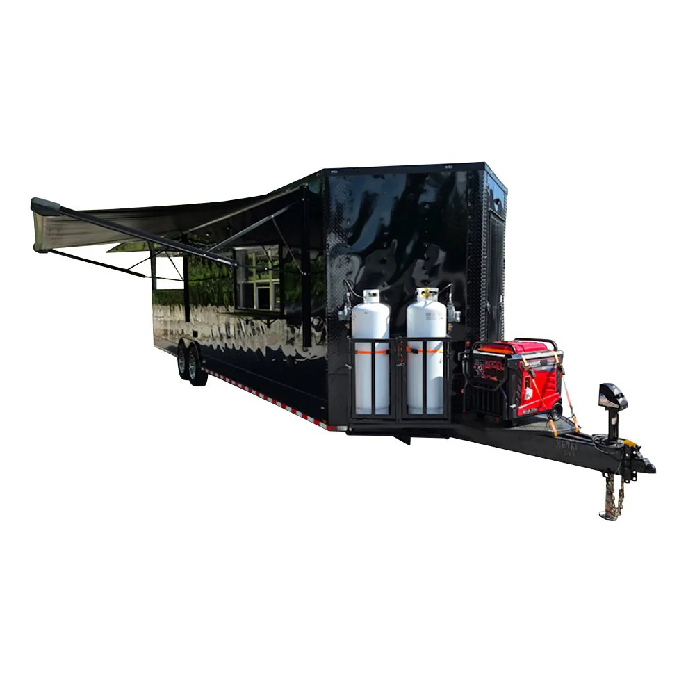 931-8.5-x-32-black-with-blackout-bbq-porch-concession-trailer-with-12ft-porch-1.webp 8.5' X 32' Black With Blackout BBQ Porch Concession Trailer With 12ft Porch