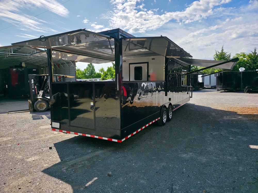 931-8.5-x-32-black-with-blackout-bbq-porch-concession-trailer-with-12ft-porch-43.jpg 8.5' X 32' Black With Blackout BBQ Porch Concession Trailer With 12ft Porch
