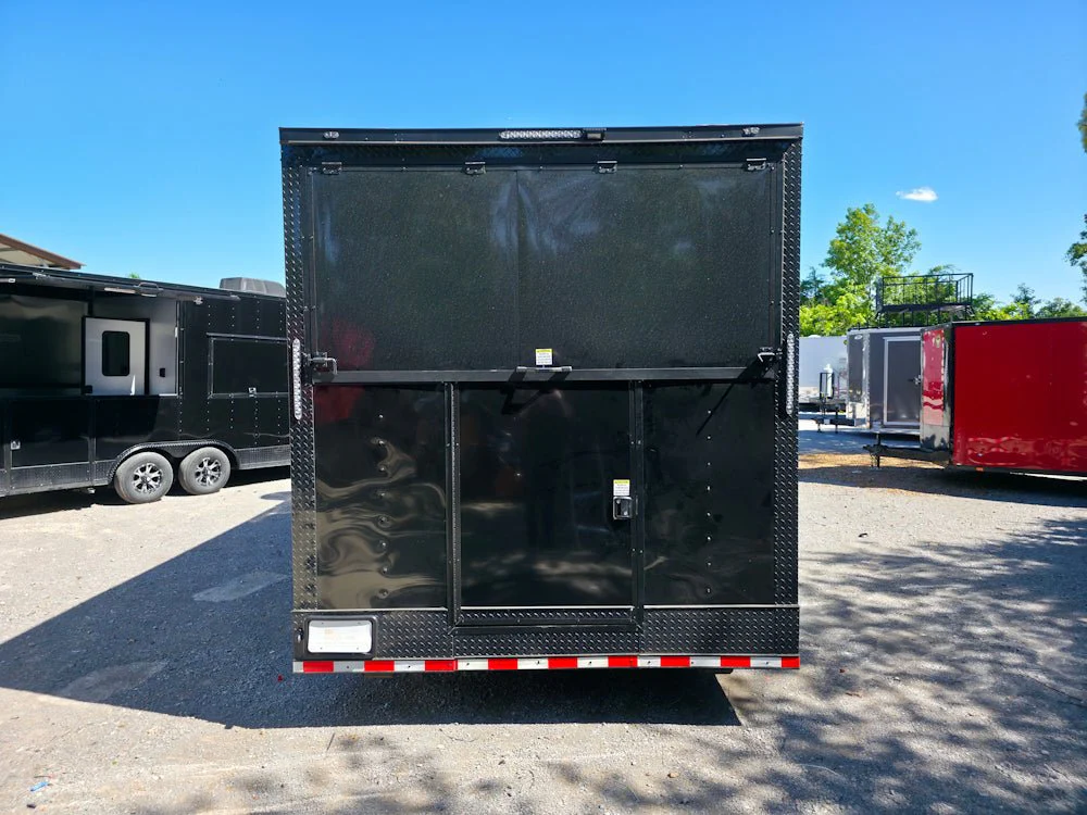 931-8.5-x-32-black-with-blackout-bbq-porch-concession-trailer-with-12ft-porch-7.webp 8.5' X 32' Black With Blackout BBQ Porch Concession Trailer With 12ft Porch