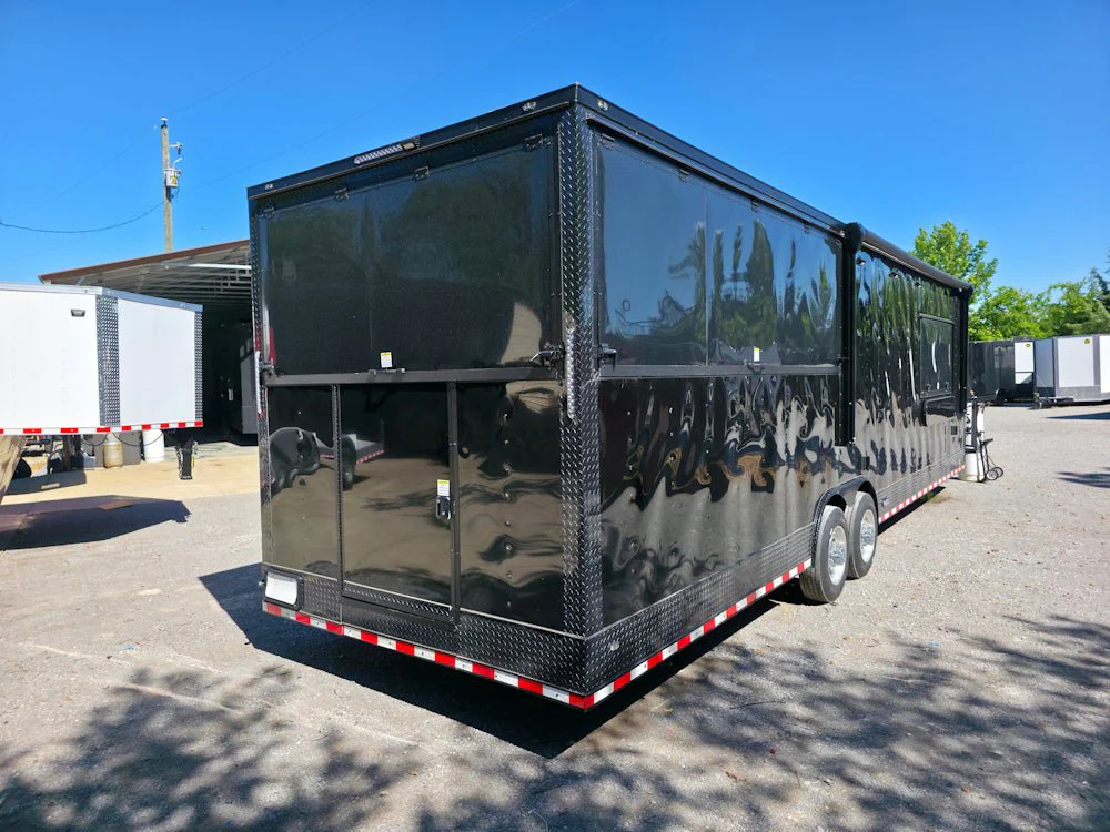 931-8.5-x-32-black-with-blackout-bbq-porch-concession-trailer-with-12ft-porch-8.webp 8.5' X 32' Black With Blackout BBQ Porch Concession Trailer With 12ft Porch