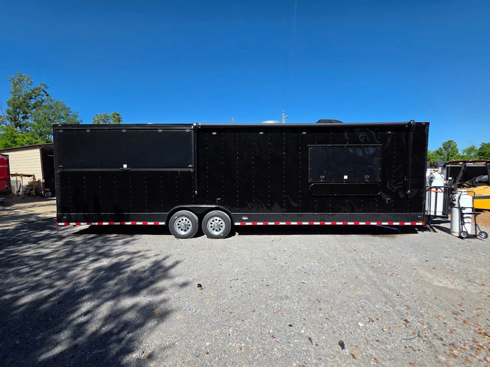 931-8.5-x-32-black-with-blackout-bbq-porch-concession-trailer-with-12ft-porch-9.webp 8.5' X 32' Black With Blackout BBQ Porch Concession Trailer With 12ft Porch