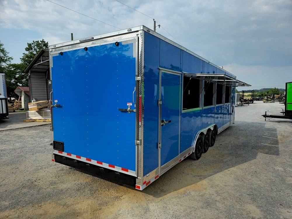 8.5' X 32' Blue Video Game Arcade Concession Trailer