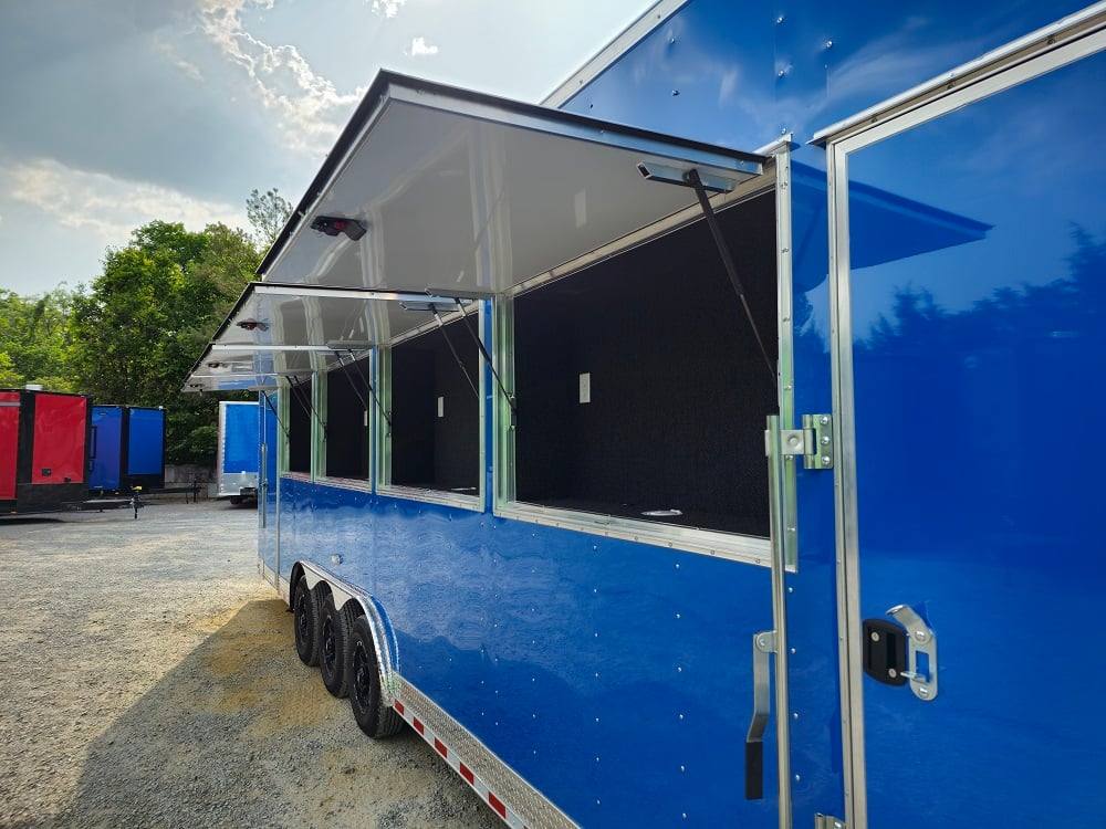 8.5' X 32' Blue Video Game Arcade Concession Trailer
