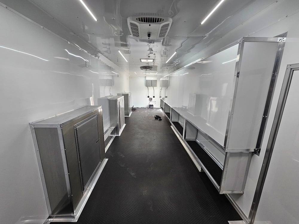 8.5' X 32' Blue Video Game Arcade Concession Trailer