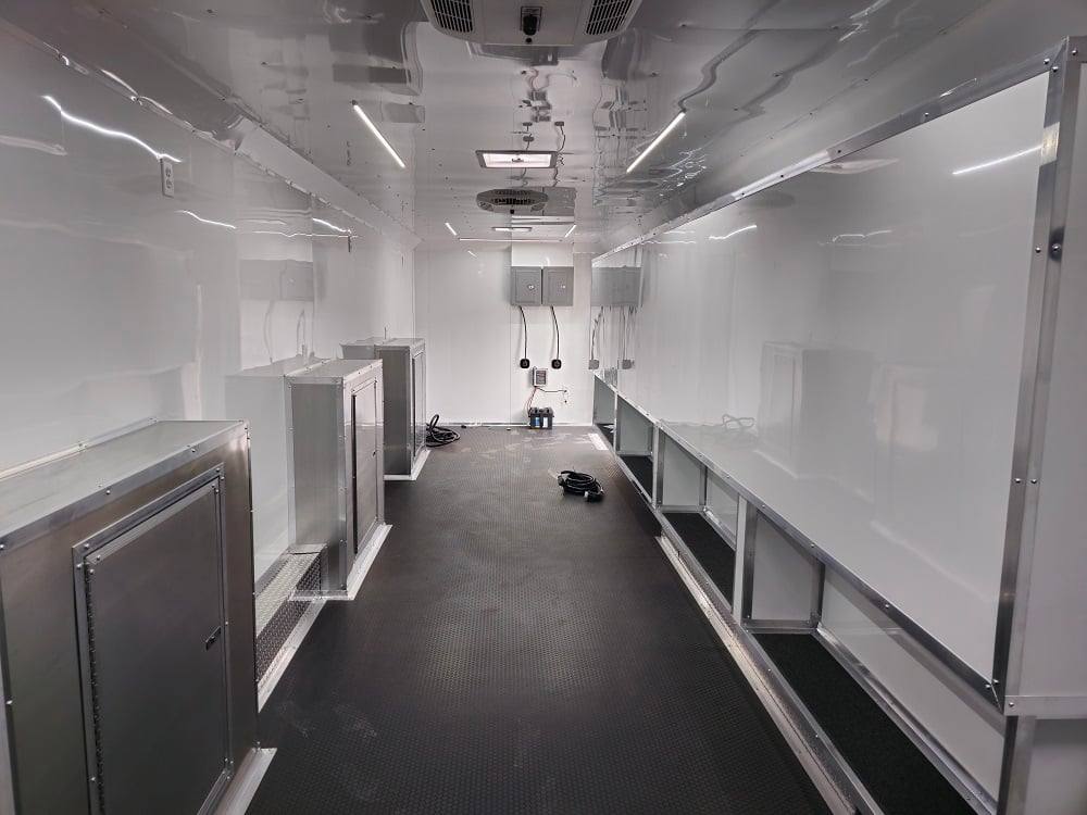 8.5' X 32' Blue Video Game Arcade Concession Trailer