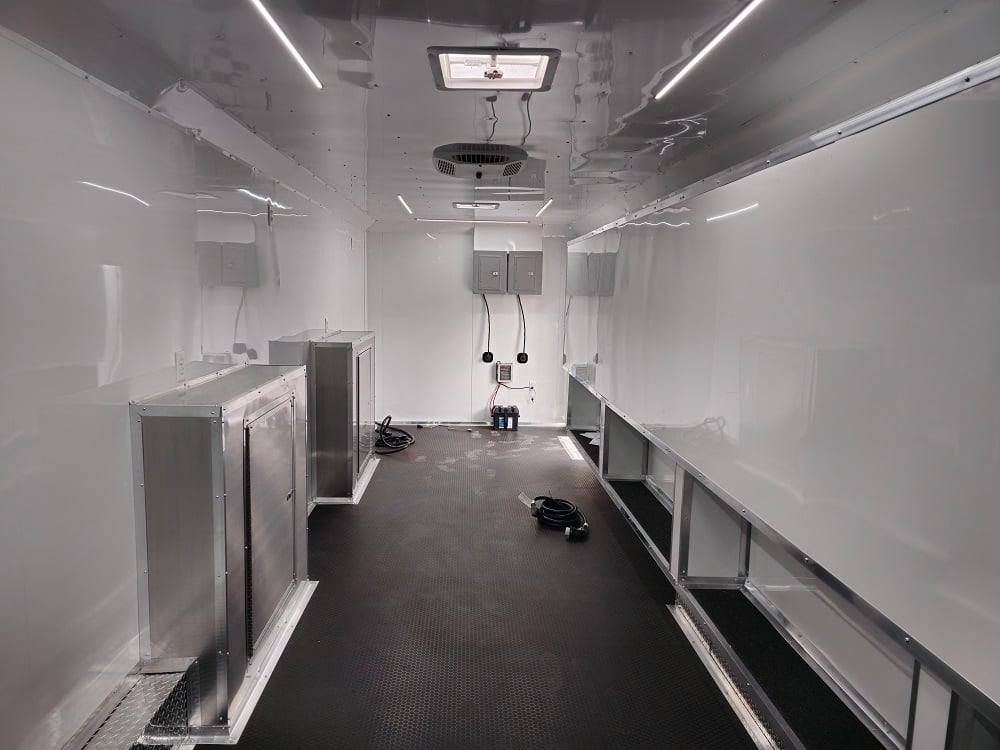 8.5' X 32' Blue Video Game Arcade Concession Trailer