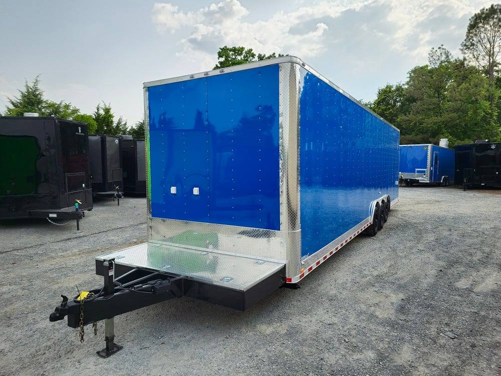 8.5' X 32' Blue Video Game Arcade Concession Trailer