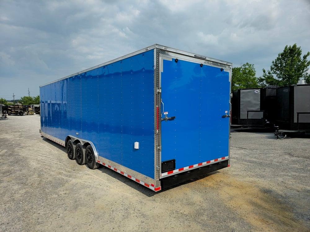 8.5' X 32' Blue Video Game Arcade Concession Trailer