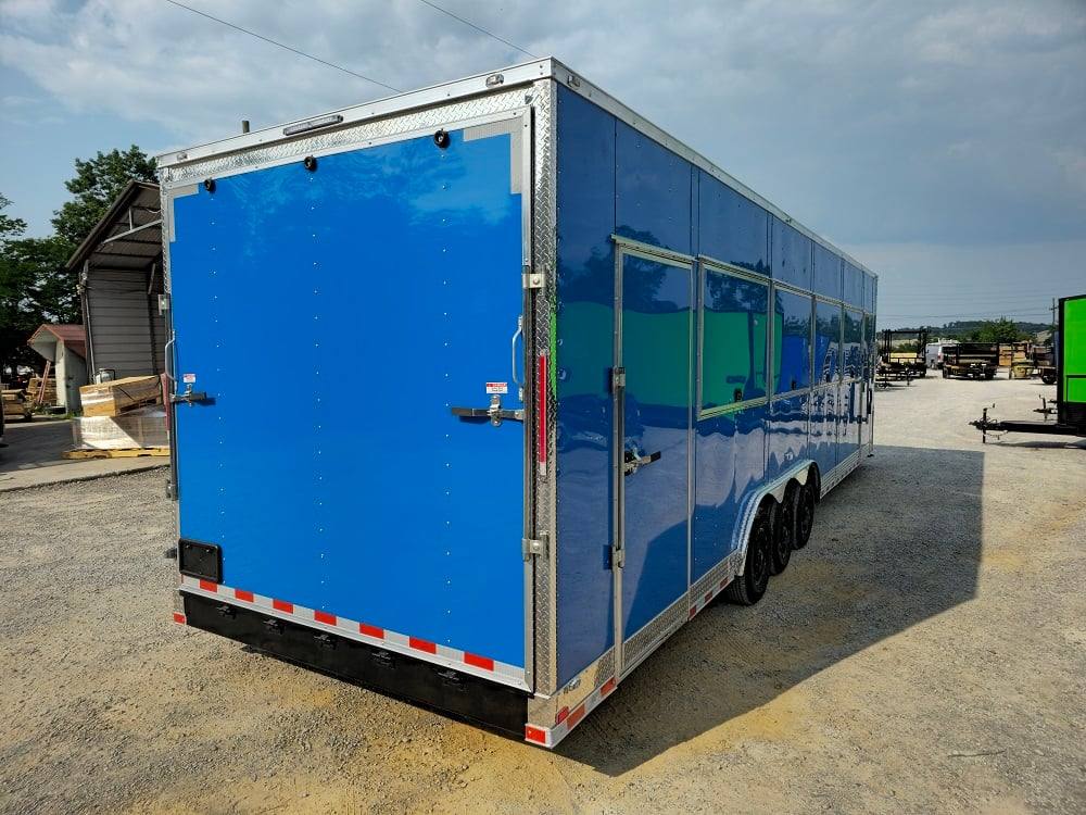 8.5' X 32' Blue Video Game Arcade Concession Trailer