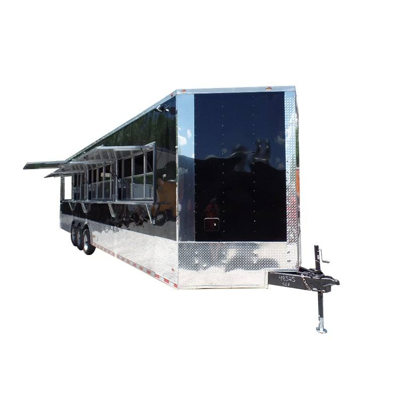 933-8.5-x-32-concession-black-bbq-food-trailer-with-appliances-1.jpg 8.5' x 32' Concession Black BBQ Food Trailer With Appliances