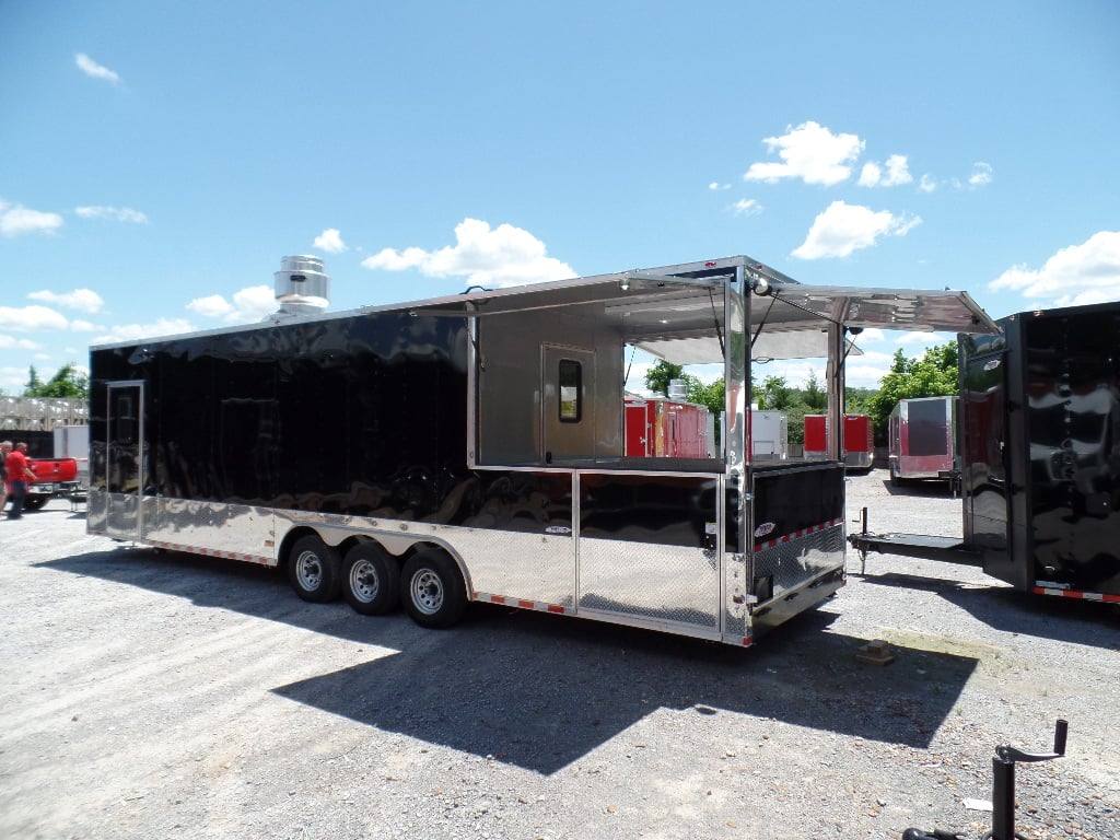 933-8.5-x-32-concession-black-bbq-food-trailer-with-appliances-14.jpg 8.5' x 32' Concession Black BBQ Food Trailer With Appliances