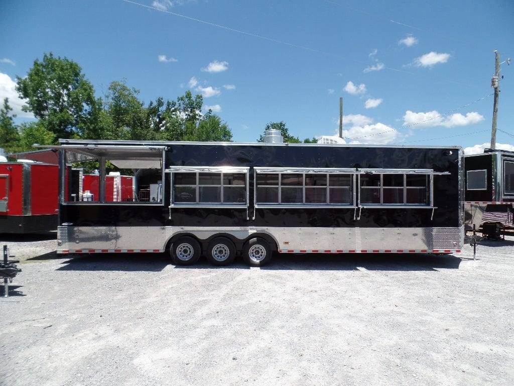 933-8.5-x-32-concession-black-bbq-food-trailer-with-appliances-18.jpg 8.5' x 32' Concession Black BBQ Food Trailer With Appliances