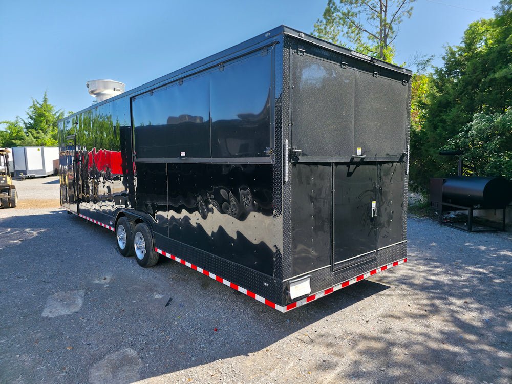 935-8.5-x-32-concession-trailer-black-with-blackout-12-porch-food-event-catering-6.jpg 8.5' X 32' Concession Trailer Black With Blackout 12' Porch Food Event Catering