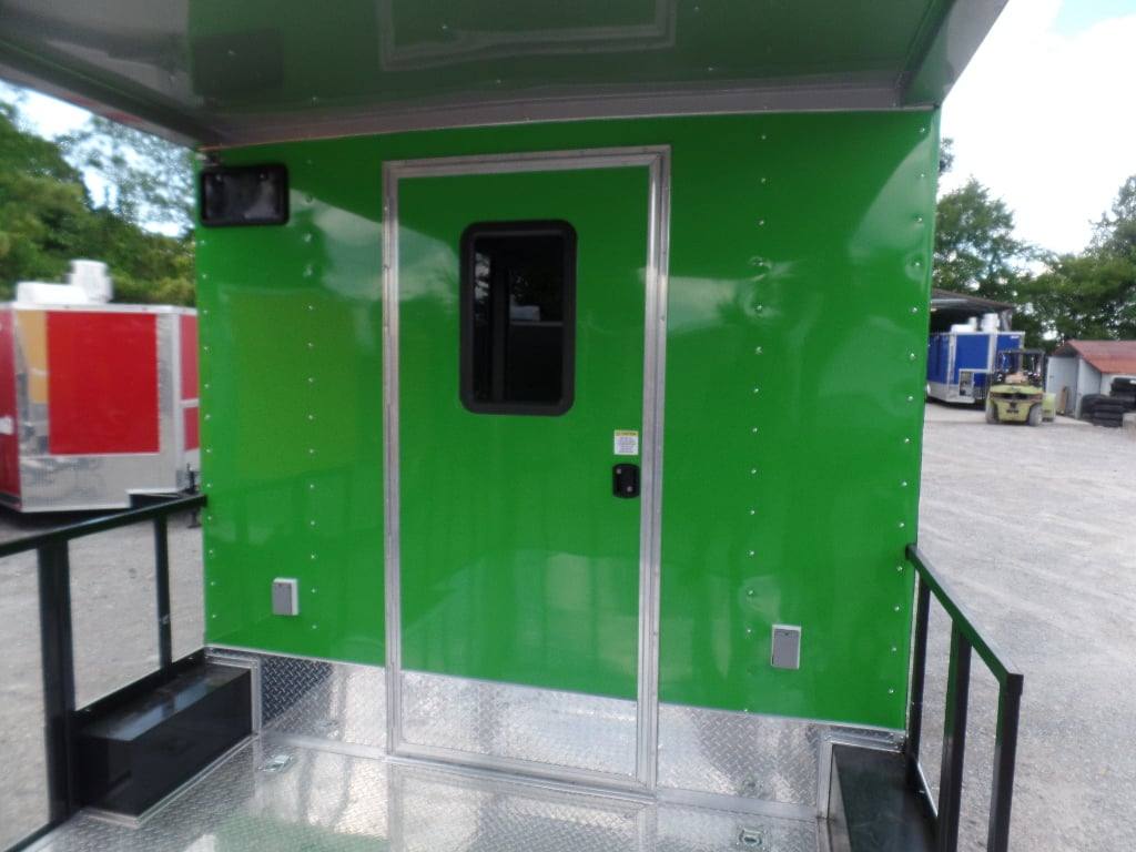 8.5' x 32' Lime Green Catering BBQ Food Event Concession Trailer