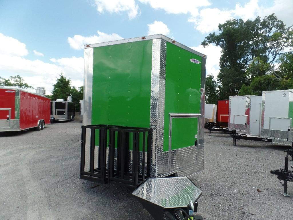 8.5' x 32' Lime Green Catering BBQ Food Event Concession Trailer