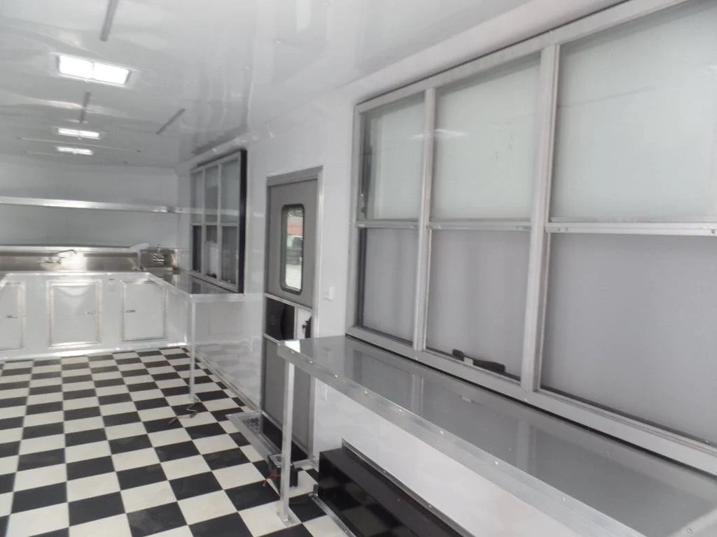 8.5' x 32' Lime Green Catering BBQ Food Event Concession Trailer