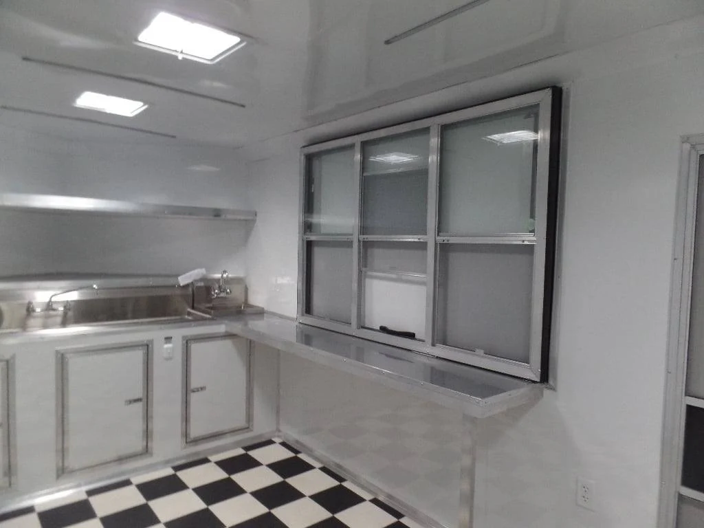 8.5' x 32' Lime Green Catering BBQ Food Event Concession Trailer