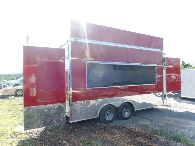 94-8.5-x-16-concession-food-event-catering-trailer-red-7.jpg 8.5' x 16' Concession Food Event Catering Trailer Red