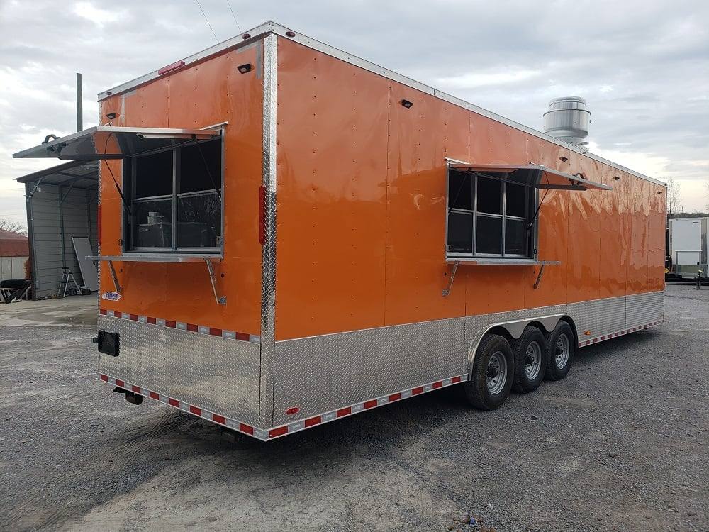 940-8.5-x-32-orange-catering-food-vending-concession-trailer-1.jpg 8.5' x 32' Orange Catering Food Vending Concession Trailer