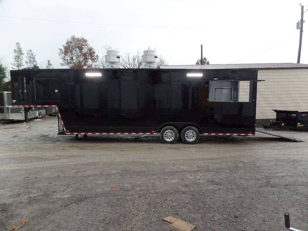 949-8.5-x-34-black-goose-neck-concession-food-trailer-6.jpg 8.5' x 34' Black Goose Neck Concession Food Trailer