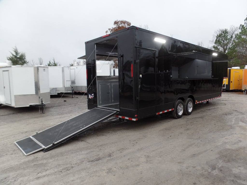949-8.5-x-34-black-goose-neck-concession-food-trailer-8.jpg 8.5' x 34' Black Goose Neck Concession Food Trailer