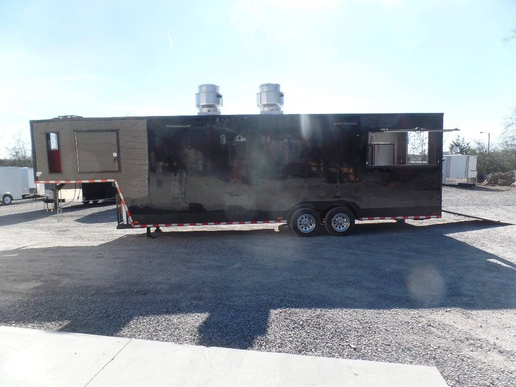950-8.5-x-34-black-goose-neck-concession-food-trailer-with-appliances-16.jpg 8.5' x 34' Black Goose Neck Concession Food Trailer With Appliances