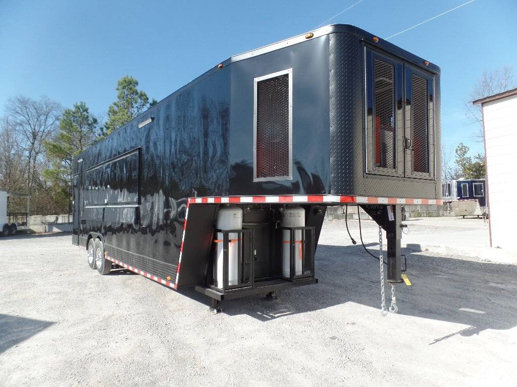 950-8.5-x-34-black-goose-neck-concession-food-trailer-with-appliances-3.jpg 8.5' x 34' Black Goose Neck Concession Food Trailer With Appliances